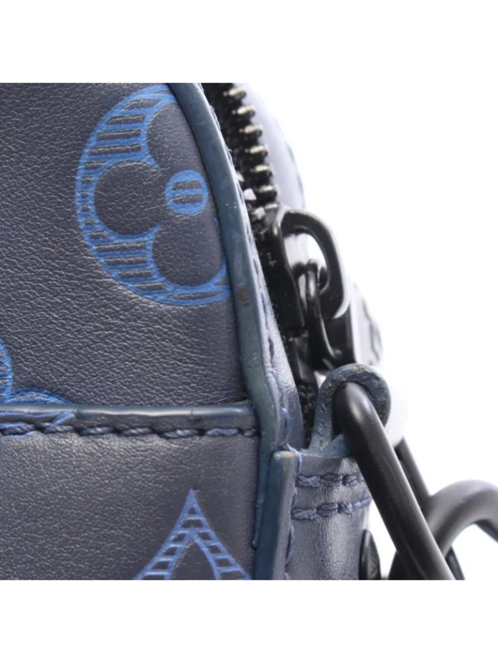 Louis Vuitton Shoulder Bag Duo Messenger Monogram Shadow Navy Leather